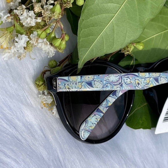 NWT EMILIO Pucci Gradient Oval 55mm Black Sunnies Shades Sunglasses - Picture 8 of 16